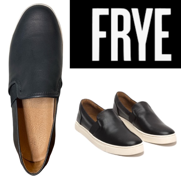 Frye Shoes - FRYE DYLAN LEATHER SLIP ON SNEAKERS
